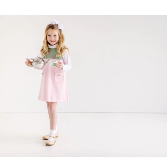 NWT Beaufort Bonnet- Jill Jumper Corduroy Plaid With Palm Beach Pink: 12Y - Picture 2 of 4